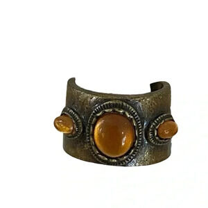 Nina Ricci Vintage Copper And Amber High End Statement Ring
